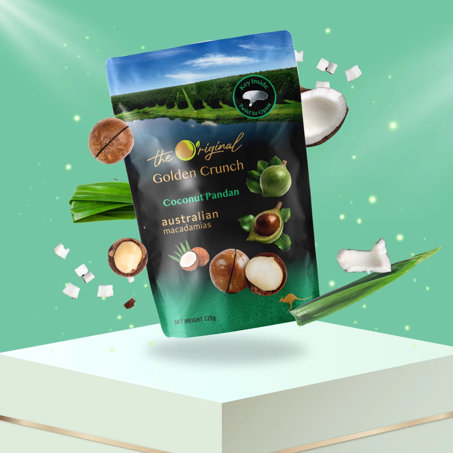 Coconut Pandan Golden Crunch Macadamias