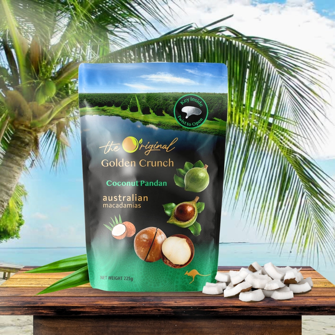 Coconut Pandan Golden Crunch Macadamias